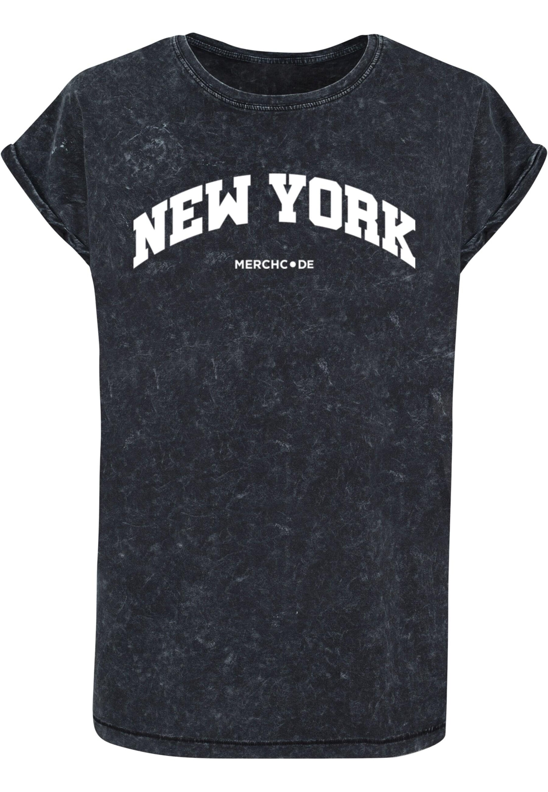 Merchcode Shirt 'New York' in Zwart: voorkant