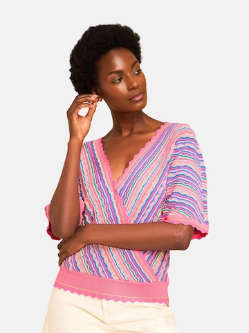 Pull-over love & roses en rose : devant