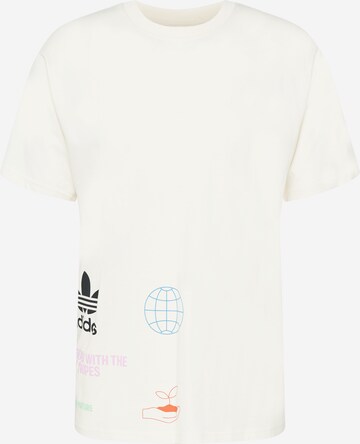 ADIDAS ORIGINALS T-Shirt 'Made With Nature Multi Logo' in Beige: predná strana