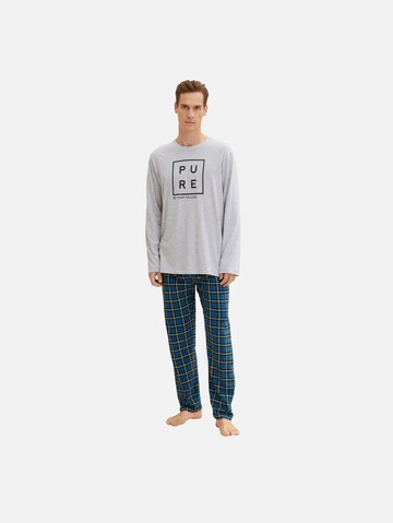 TOM TAILOR Long Pajamas in Blue: front