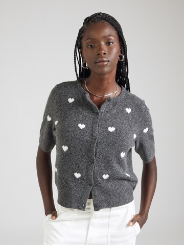 VERO MODA Knit cardigan 'DOFFY INTARSIA' in Grey: front