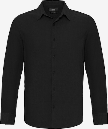 AntiochRegular Fit Košulja - crna boja: prednji dio