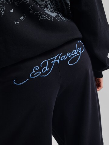 Ed Hardy Wide leg Παντελόνι 'Flying Eagle' σε μαύρο