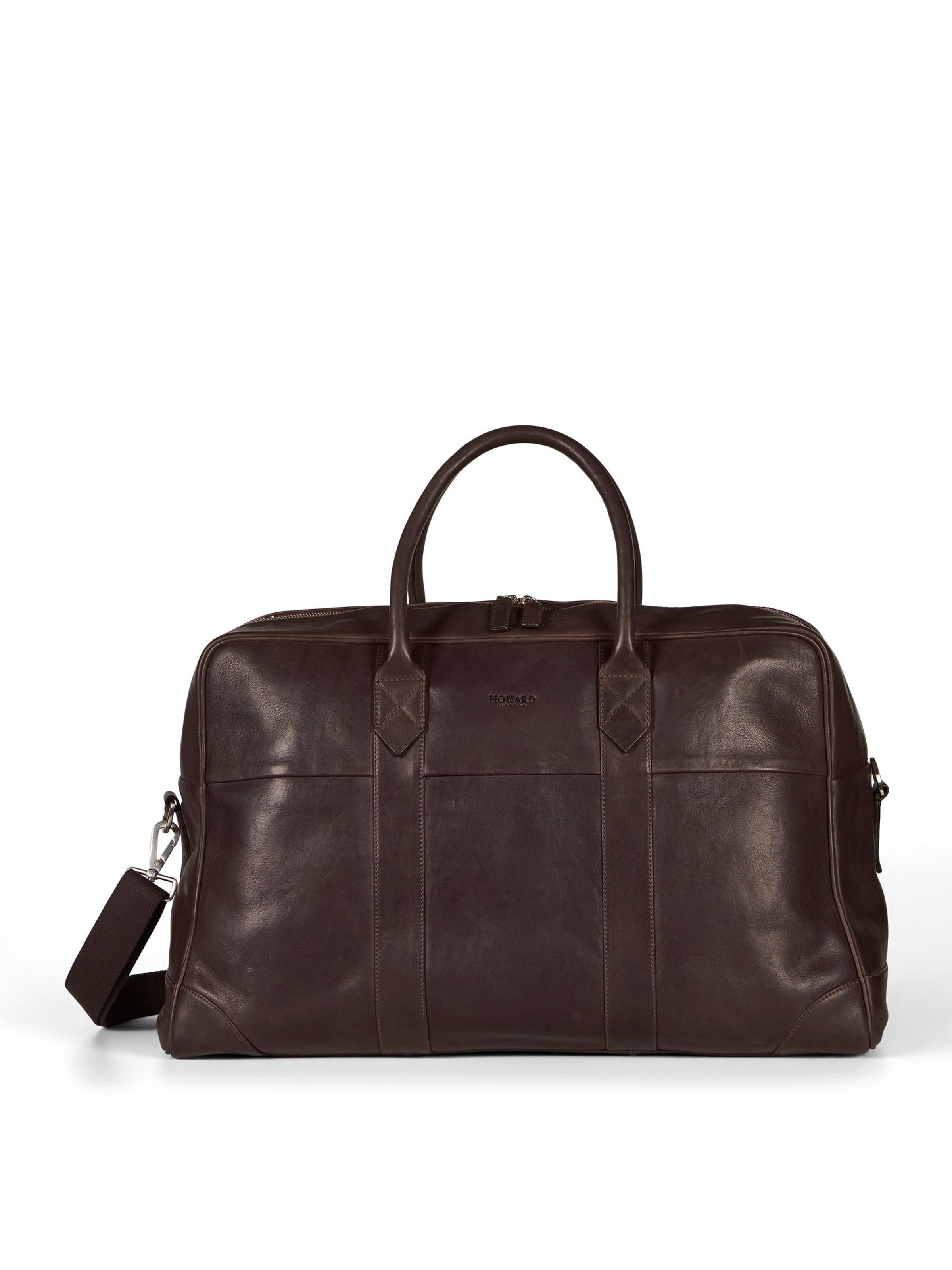 Howard London - Bolsa de fin de semana 'Weekend Bag Andrew Dark Brown' en marrón: frente