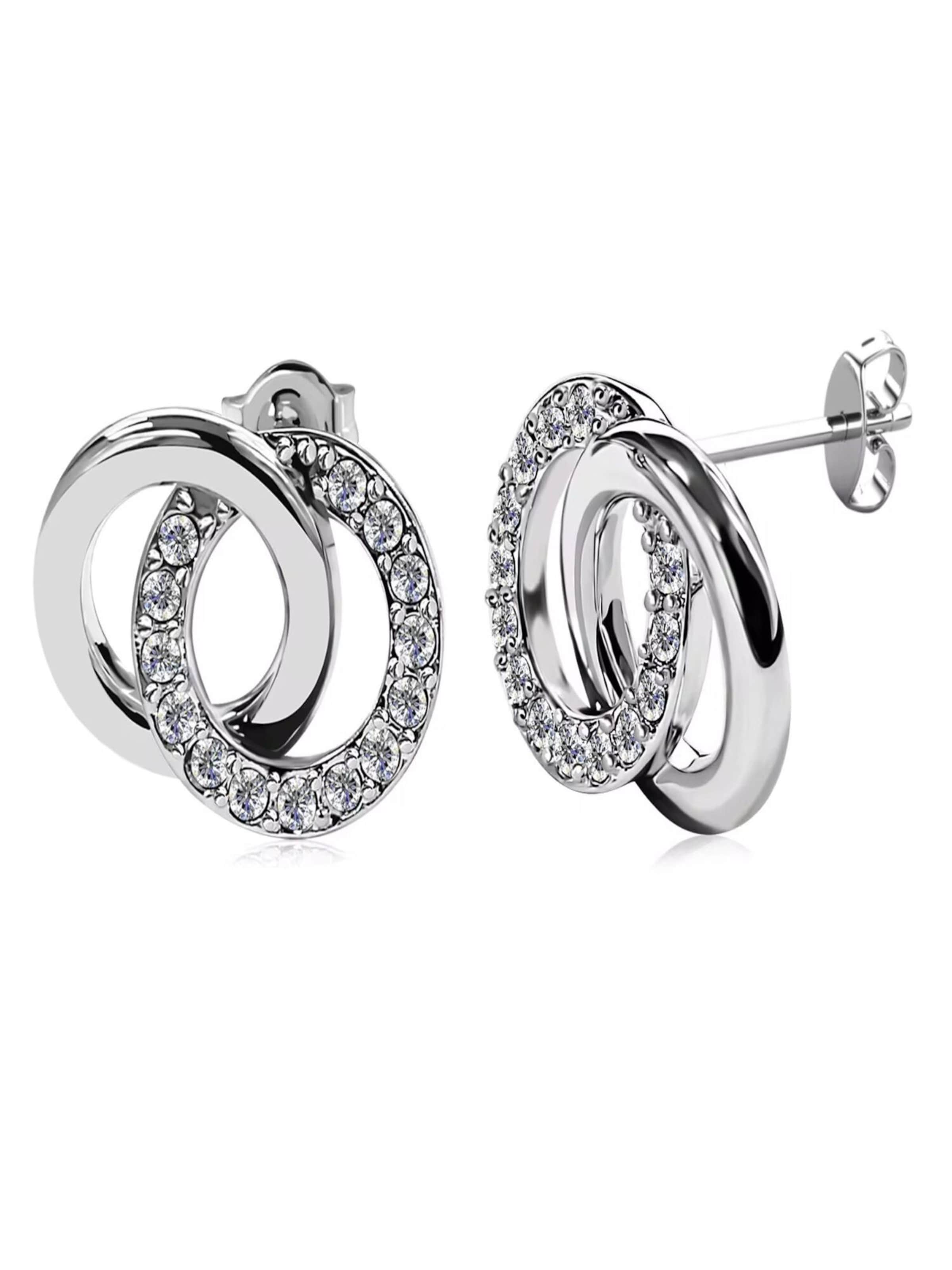 ROUGEMONT Jewellery Earrings 'Funkelnde Ohrstecker Capri' in Silver: front