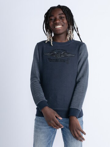Petrol Industries Sweatshirt 'Downers Grove' in Blue: front