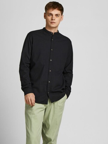 JACK & JONES Slim fit Button Up Shirt 'Summer' in Black: front