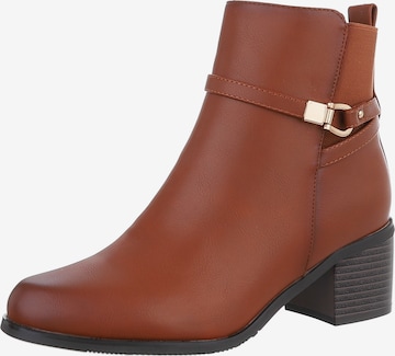 Ital-Design Ankle Boots in Brown: front