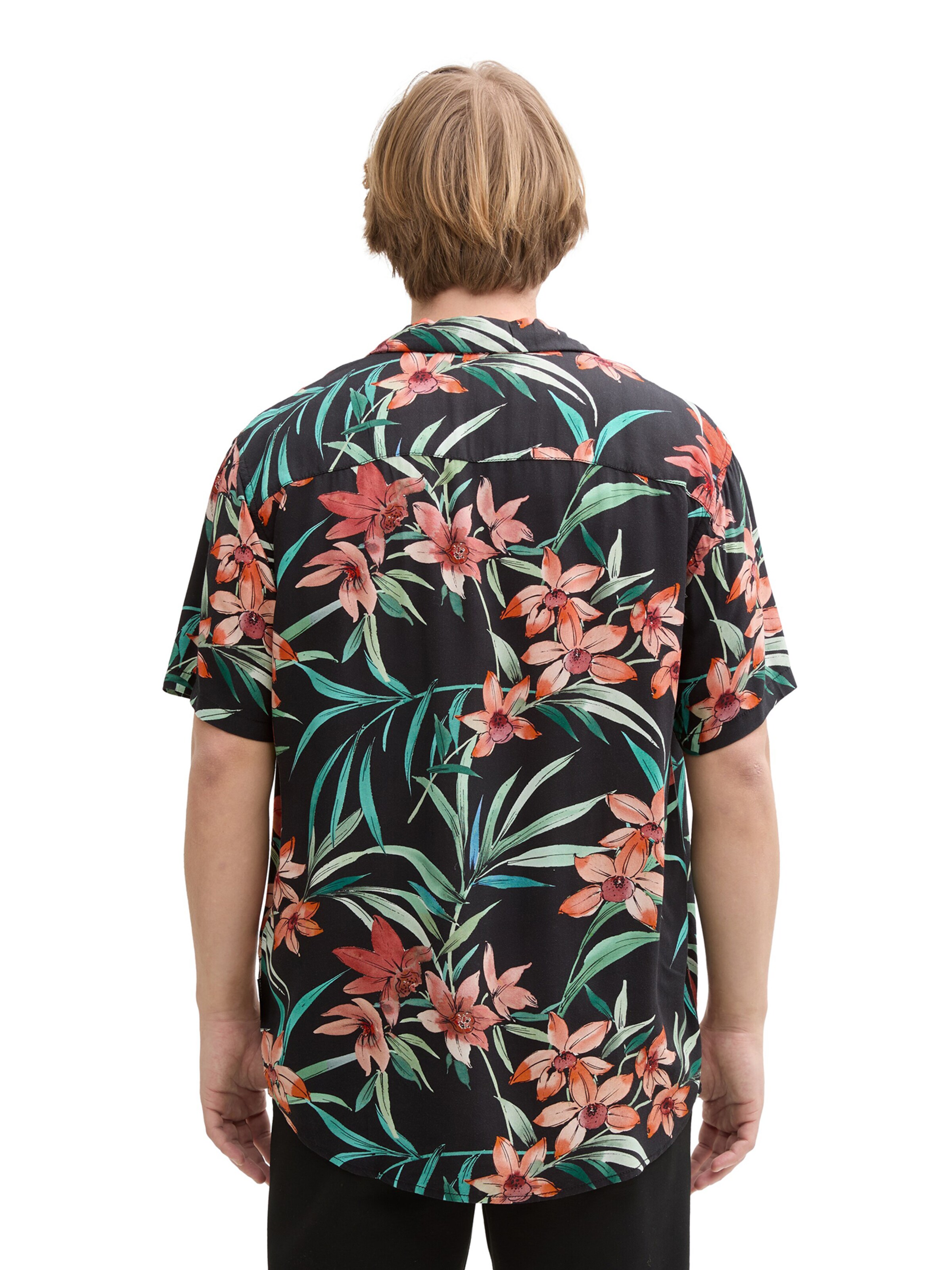 TOM TAILOR DENIM Comfort Fit Košeľa - Čierna