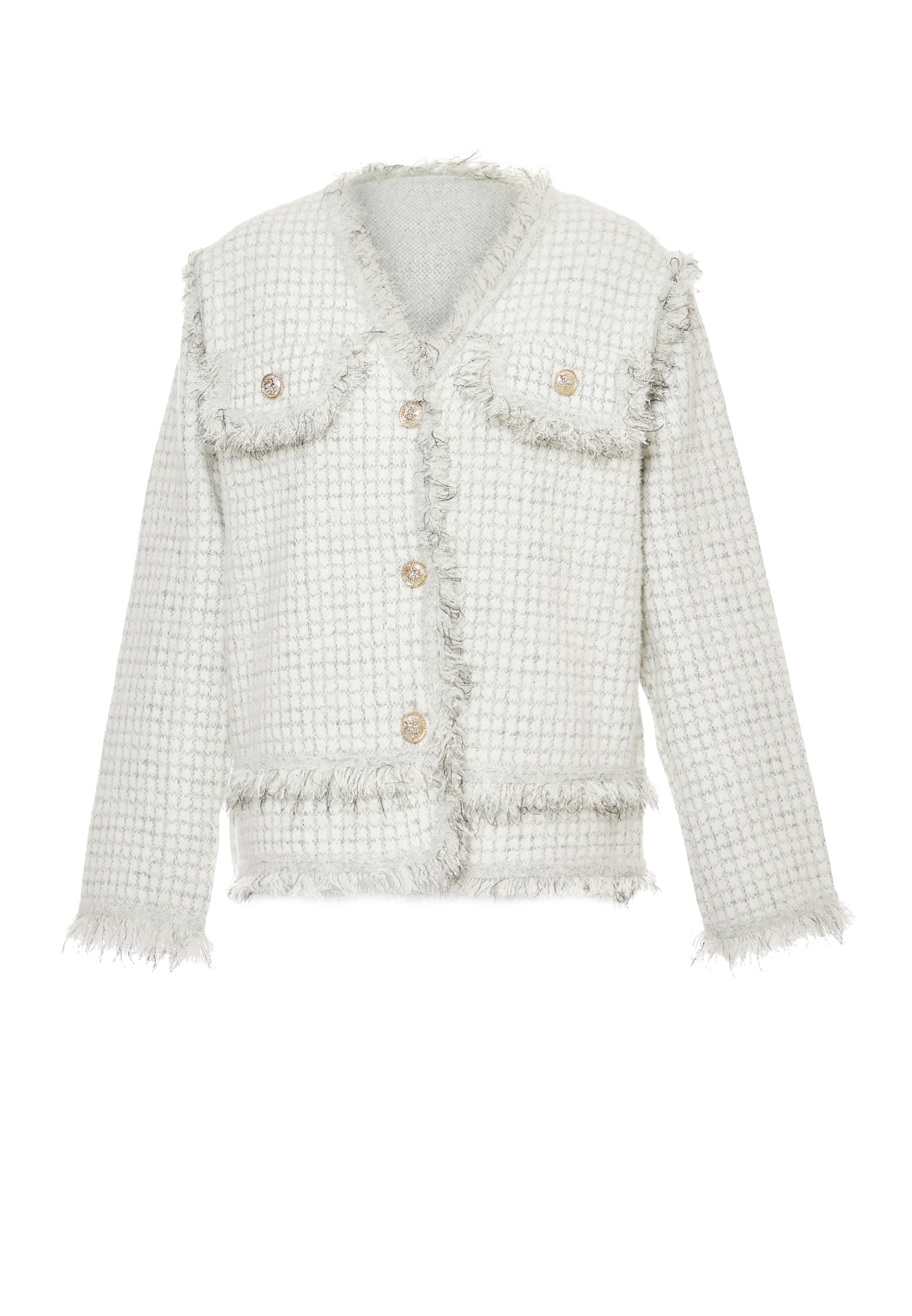 ALARY Knit Cardigan in White: front