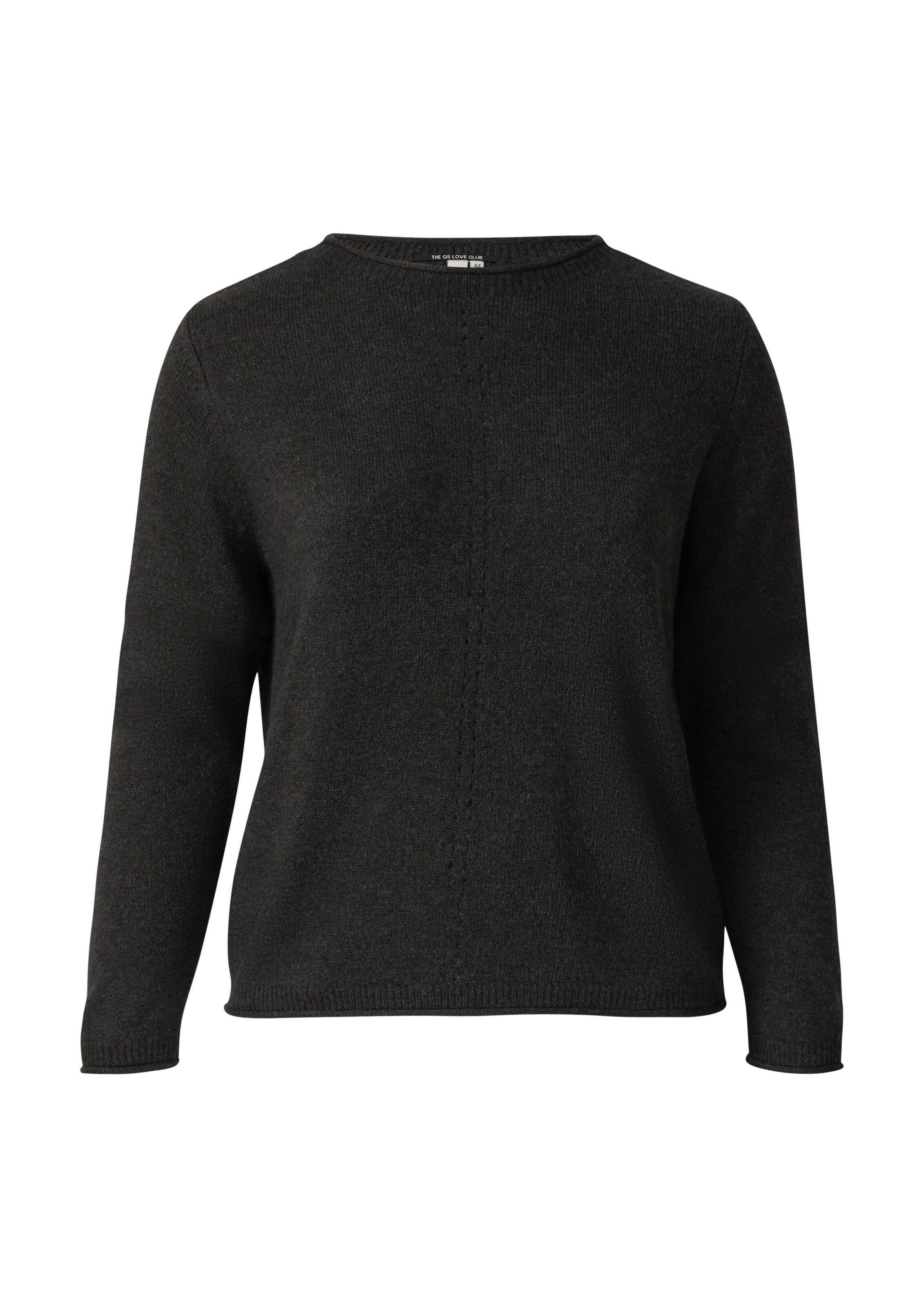 Pull-over QS en noir : devant