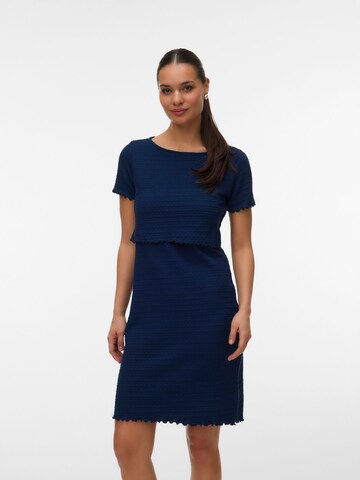 MAMALICIOUS Sukienka z dzianiny 'MLMilly June' w kolorze niebieski: przód