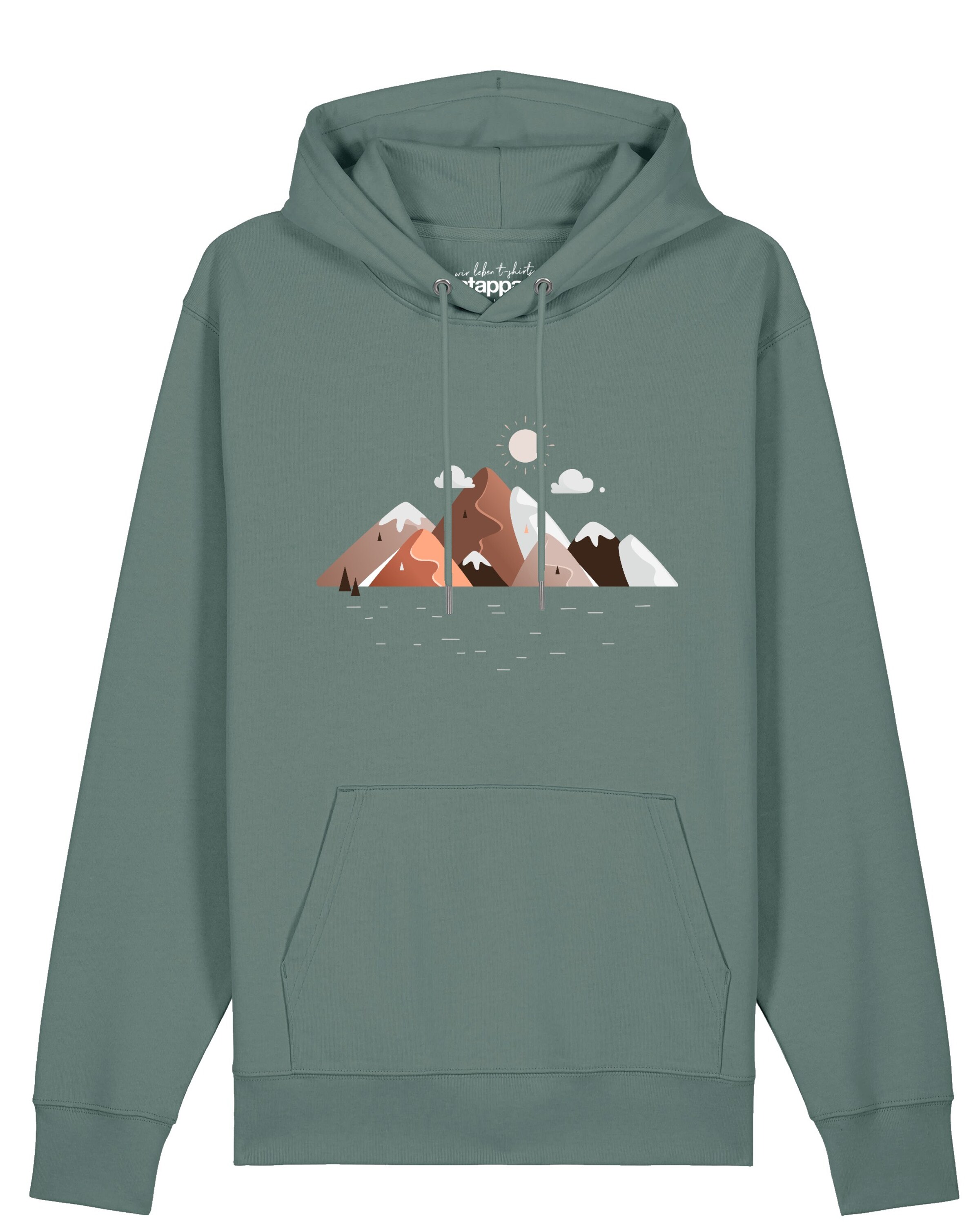 Watapparel Sweatshirt 'Mountains & Moon' in Green: front