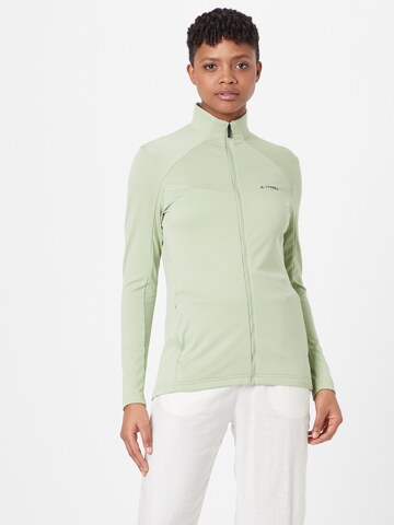 ADIDAS TERREX Skinny Sportsweatjacke in Grün: predná strana