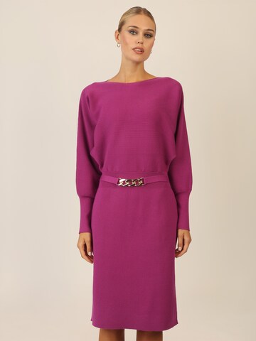 APART Knitted dress in Purple: front