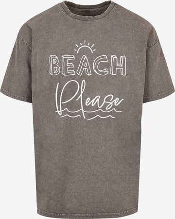 Maglietta 'Beach Please' di Merchcode in grigio: frontale