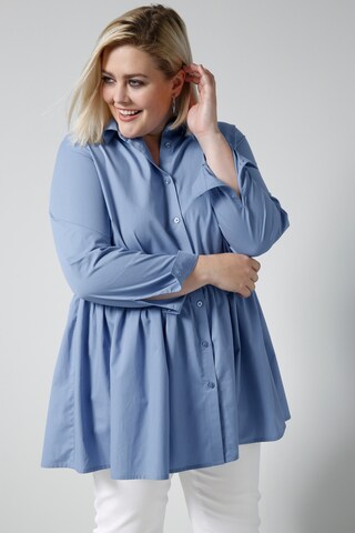 Sara Lindholm Bluse in Blau: Vorderseite