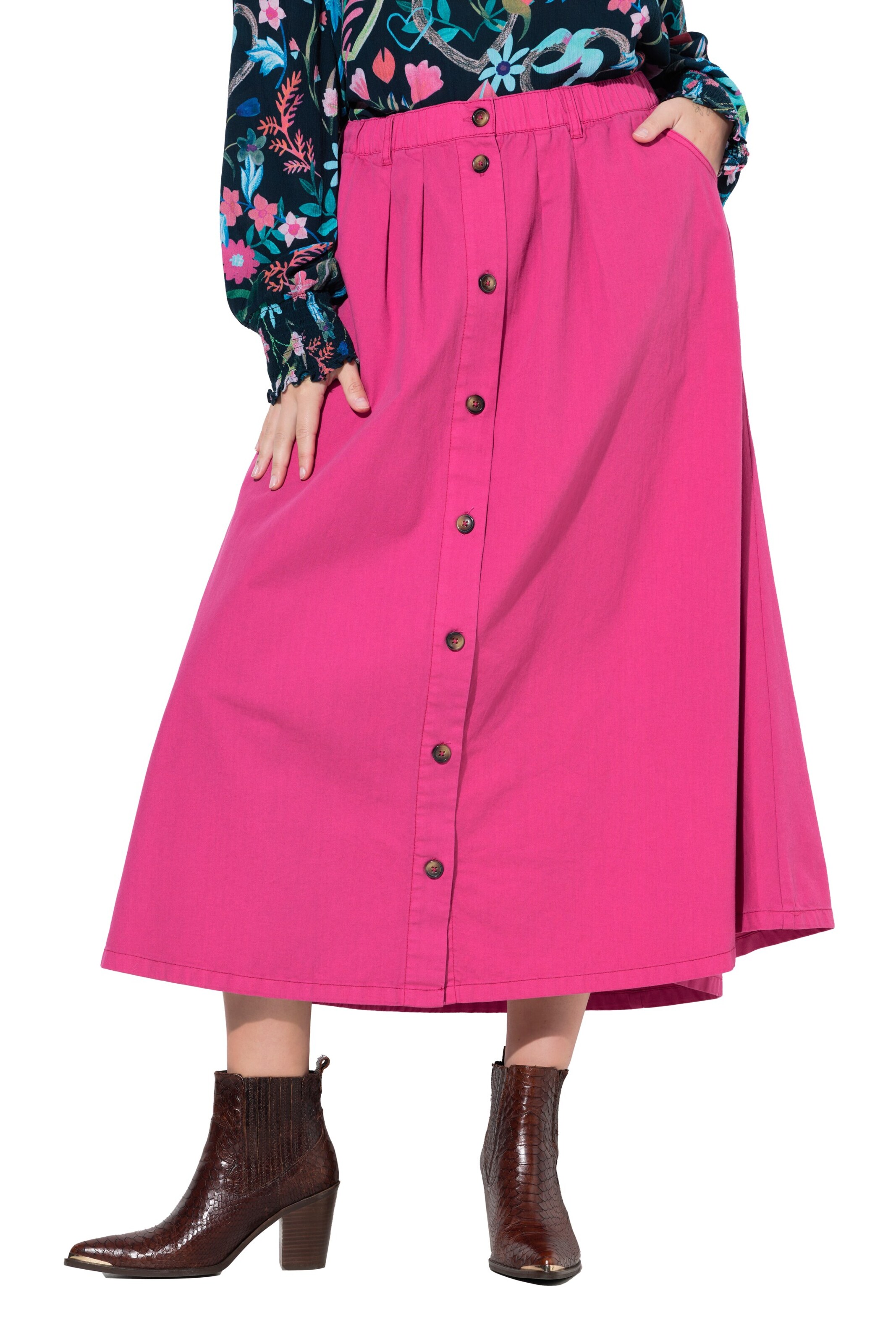 Ulla Popken Rock in Pink: Vorderseite