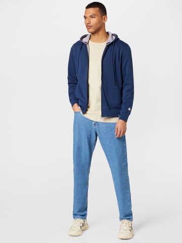 COLOURS & SONS Zip-Up Hoodie in Blue