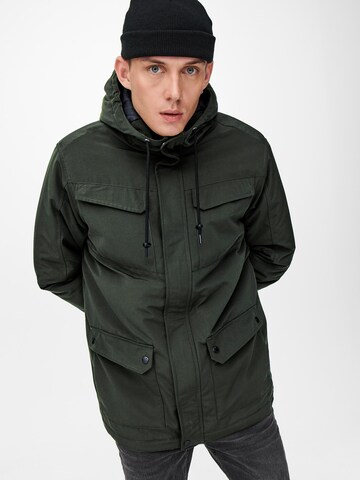 Only & Sons Between-Seasons Parka 'Cooper' in Green