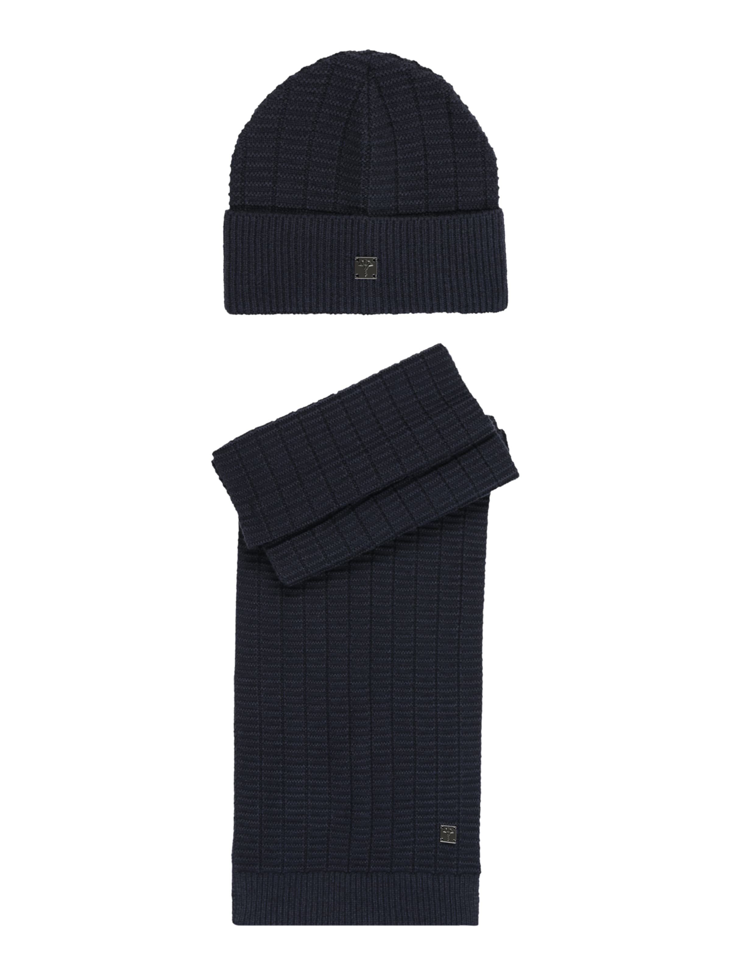 JOOP! Set: Schal und Mütze 'Feranto' in Blau: Vorderseite