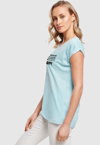 Merchcode T-Shirt 'Never Too Late' in Blau