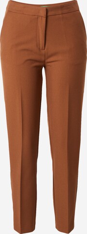 Pantalon à plis UNITED COLORS OF BENETTON en marron : devant