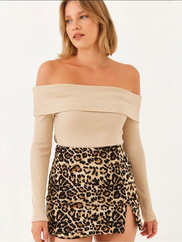 Pullover di Bianco Lucci in beige: frontale