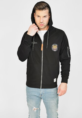 TOP GUN Sweatvest ' ' in Zwart: voorkant