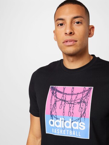 ADIDAS SPORTSWEAR - Camisa funcionais 'Chain Net Graphic' em preto