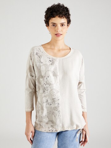 Soccx T-shirt 'Memory Lane' i beige: framsida