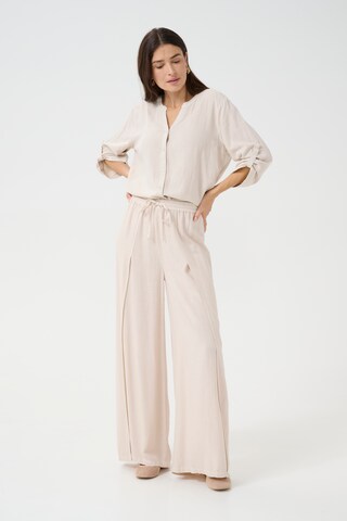 Cream Wide leg Broek 'Venta' in Beige