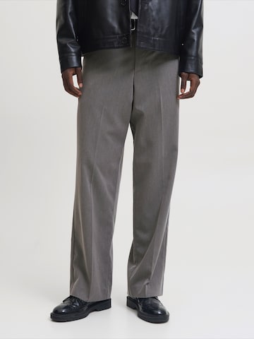 JACK & JONES Wide Leg Bukser med fals 'JPSTBill' i grå: forside