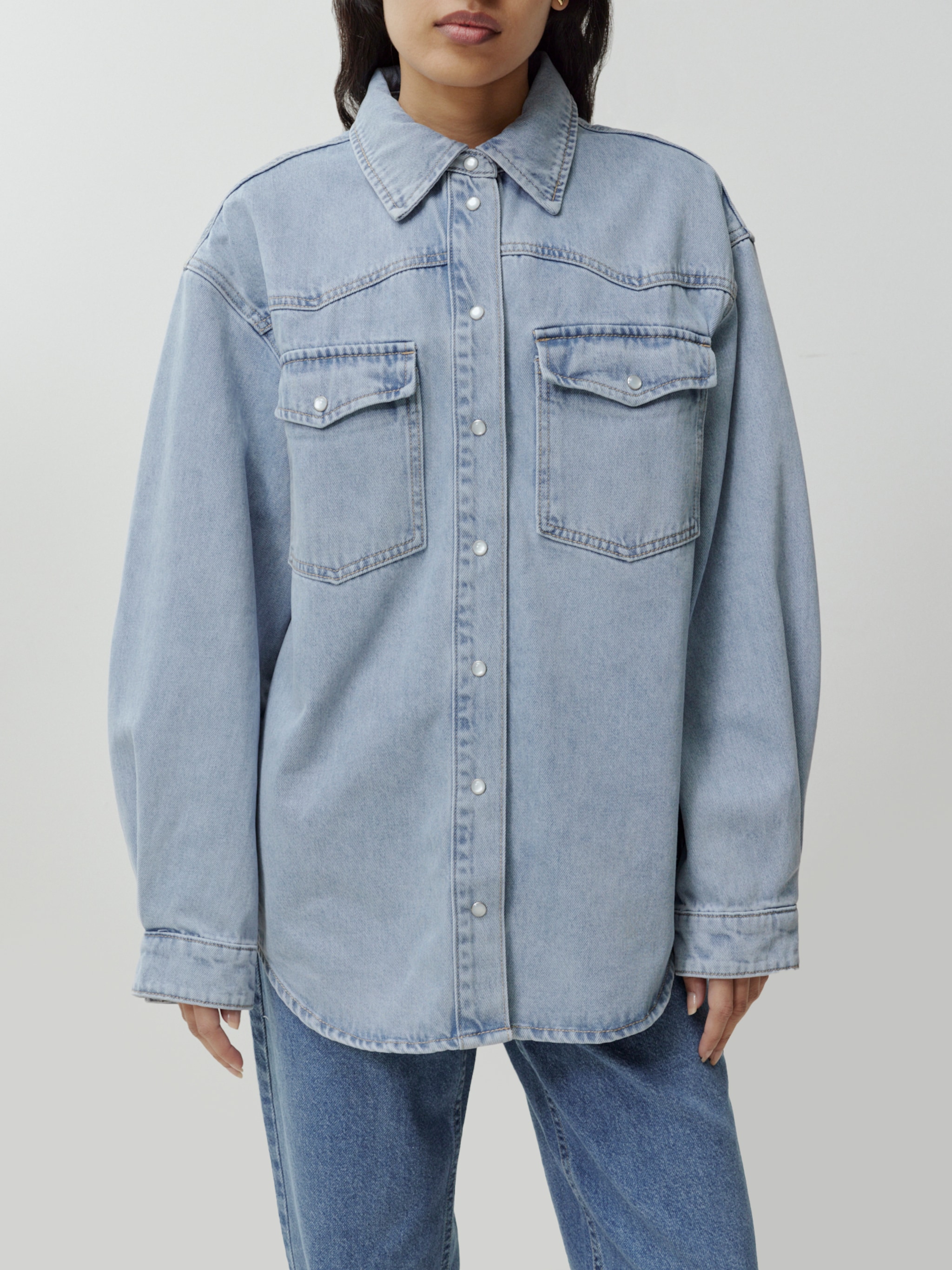 EDITED Producten Blouse 'Jesse' Blauw denim