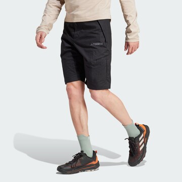 ADIDAS TERREX Regular Outdoor Pants 'Xploric' in Black: front