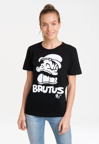 LOGOSHIRT T-Shirt 'Popeye - Bluto Portrait' in Schwarz: predná strana