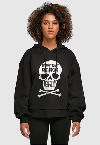 Merchcode Sweatshirt 'Spooky Scary Skeletons - Big Face' in Black: front