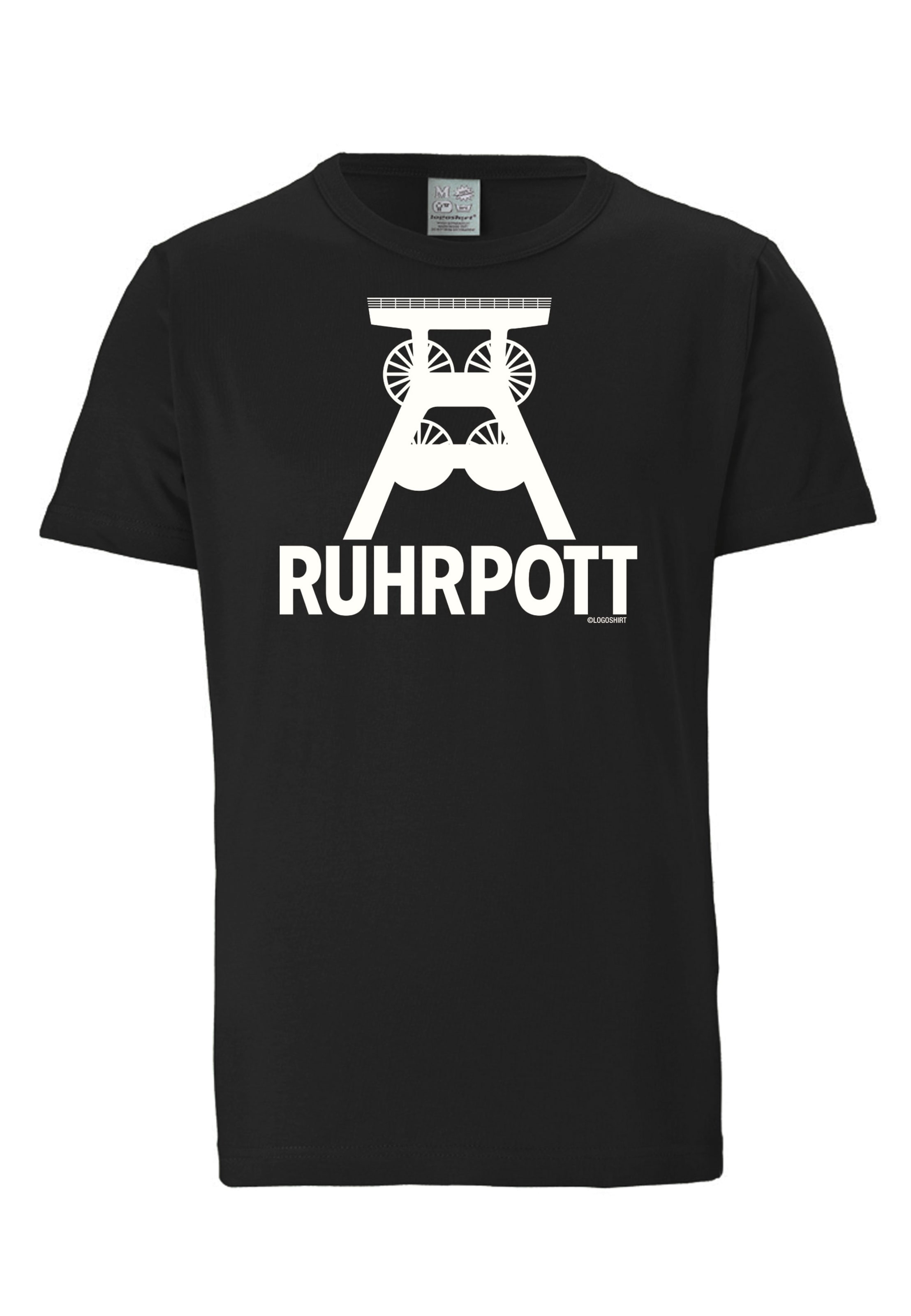 LOGOSHIRT Shirt 'Ruhrpott' in Zwart: voorkant