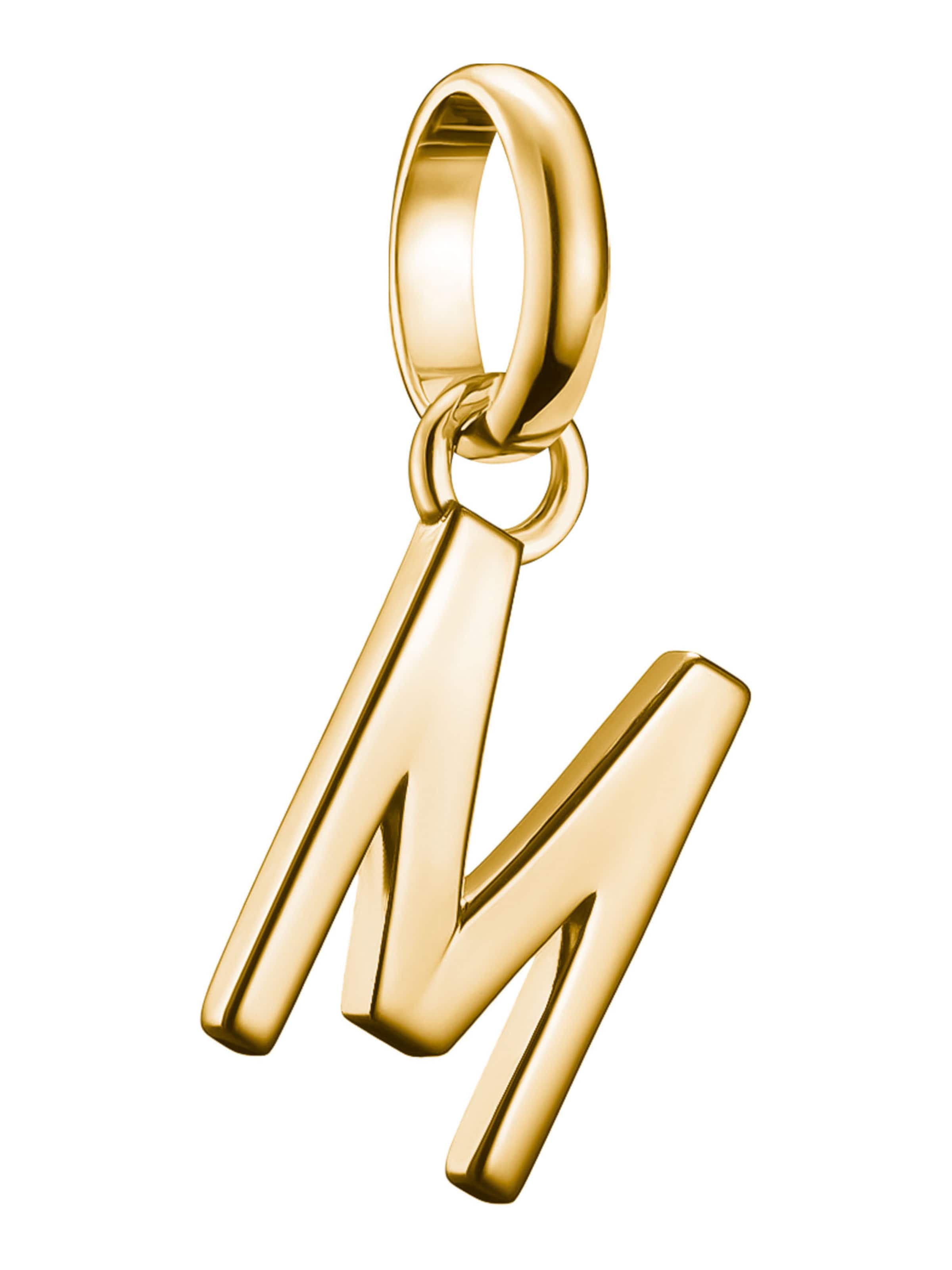 Thomas Sabo Pendant 'Buchstabe M' in Gold: front
