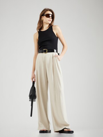 VERO MODA Wide Leg Bukser med lægfolder 'JOLIE' i beige