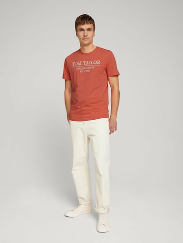 oranžinė TOM TAILOR Standartinis modelis Marškinėliai