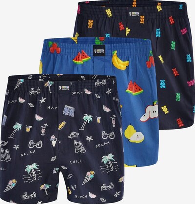 Happy Shorts Boxers ' Motivprint ' en bleu / noir, Vue avec produit