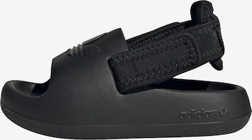 ADIDAS ORIGINALS Sandals 'Adilette' in Black: front