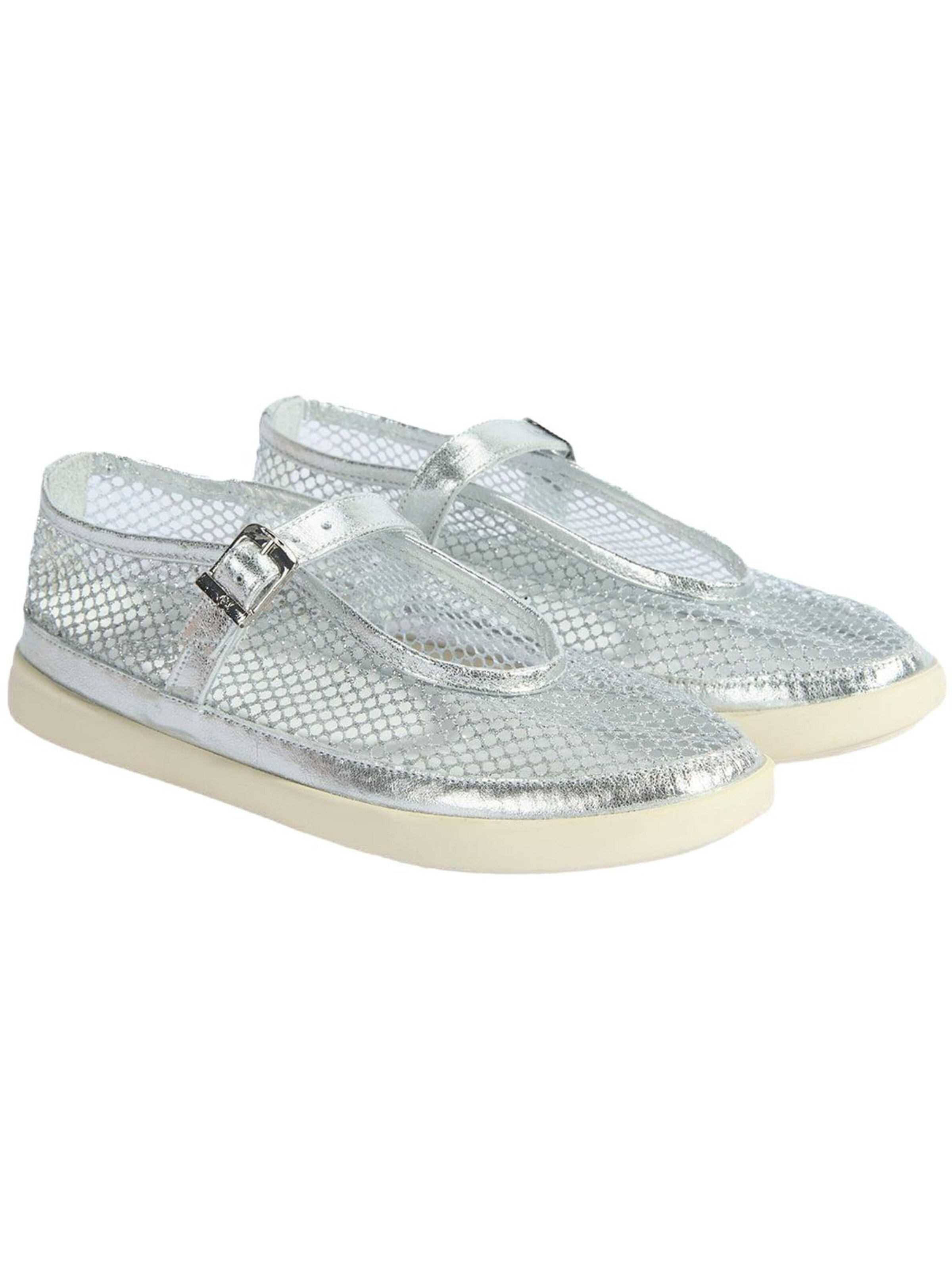 Desa Classic Flats 'Slip-Ons' in Silver: front
