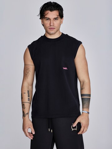 T-Shirt SikSilk en noir : devant