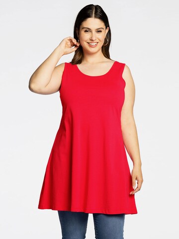 Yoek Top ' COTTON ' in Red: front