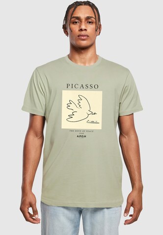 Merchcode Shirt 'Apoh - Picasso Dove' in Groen: voorkant