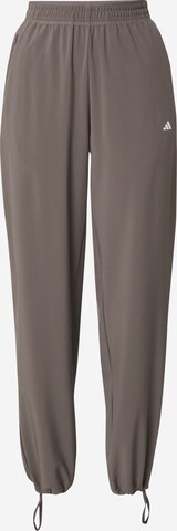 ADIDAS PERFORMANCE Wide leg Workout Pants in Grey: front
