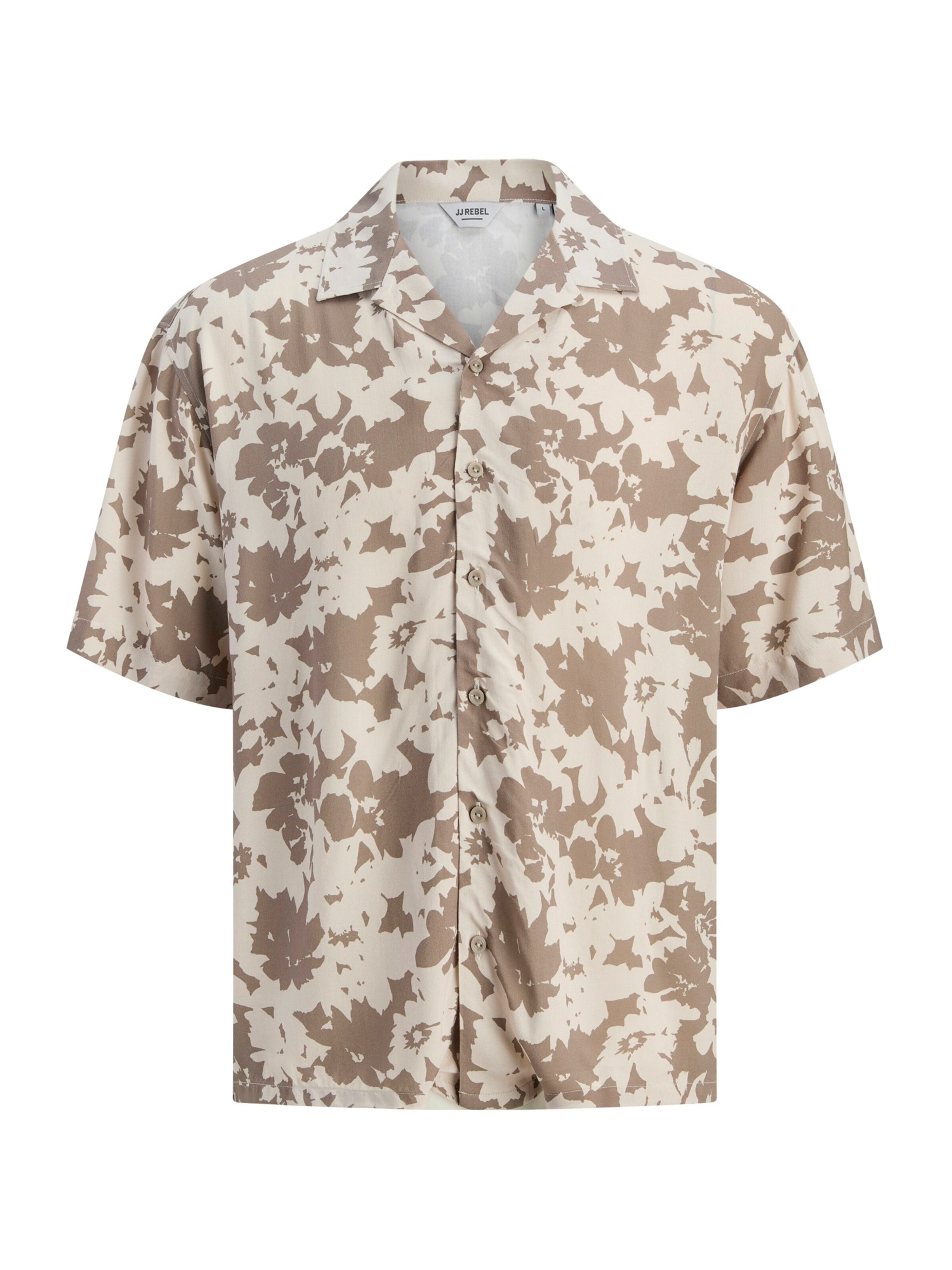 JJ Rebel Comfort fit Overhemd 'JREBBLOSSOM' in Beige: voorkant