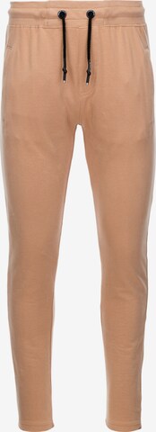 Effilé Pantalon 'P946' Ombre en beige : devant